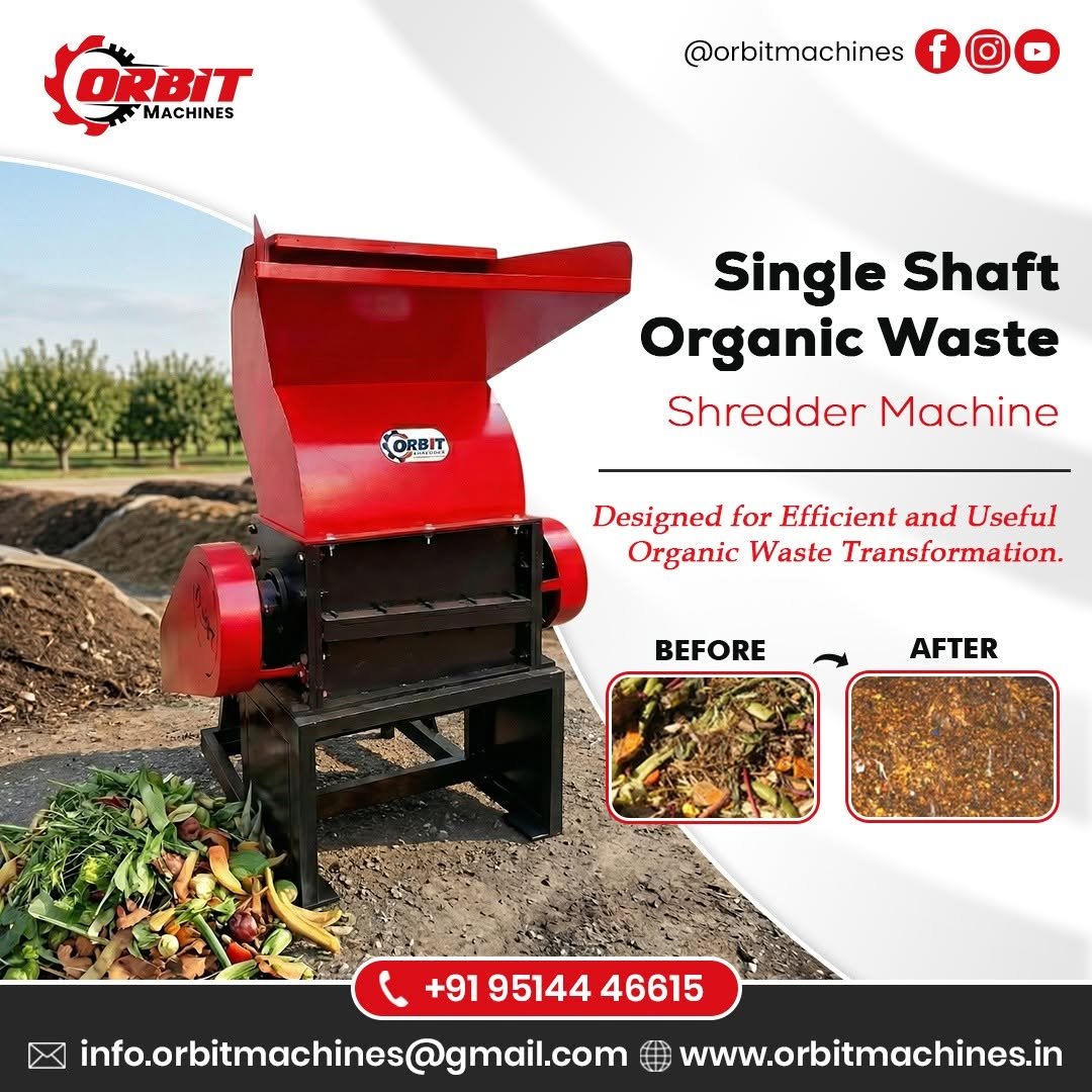 Single Shaft Organic Waste Shredder Machine Manufacturers in India